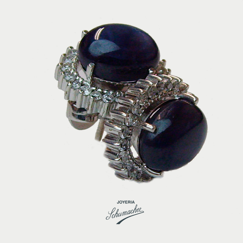 aretes_vintage_oro_blanco_zafiro_redondo_cabujon