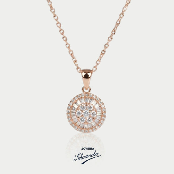 Collar en oro rosado con brillantes y trapecios | Joyería Schumacher