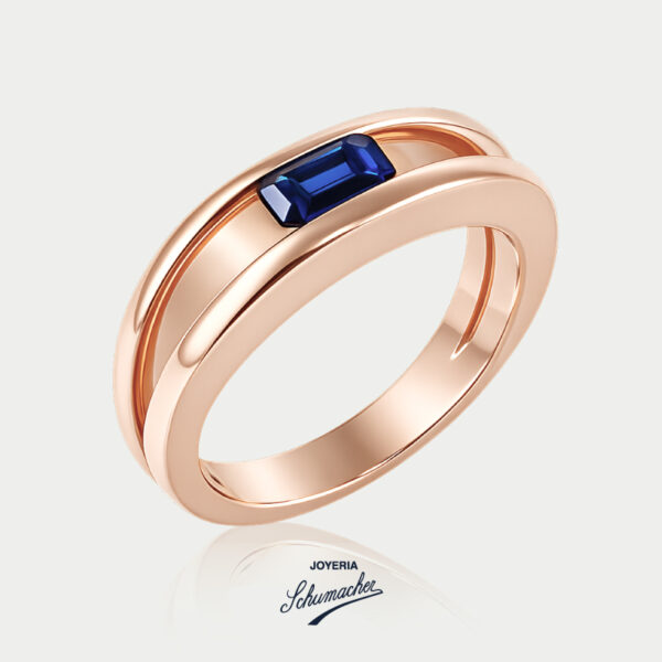 Anillo en oro rosado con Zafiro | Joyería Schumacher