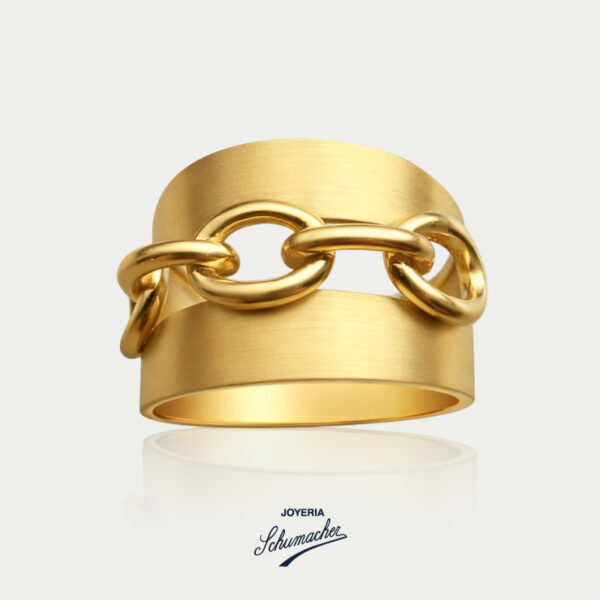 Anillo en oro amarillo con eslabones | Joyería Schumacher