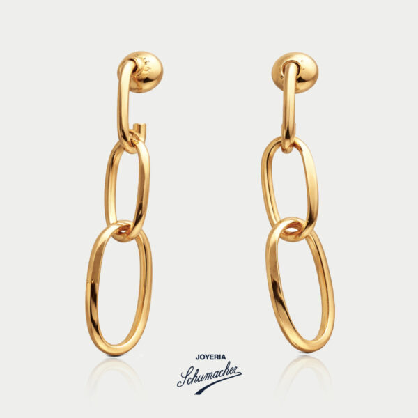 Aretes en oro amarillo con eslabones | Joyería Schumacher