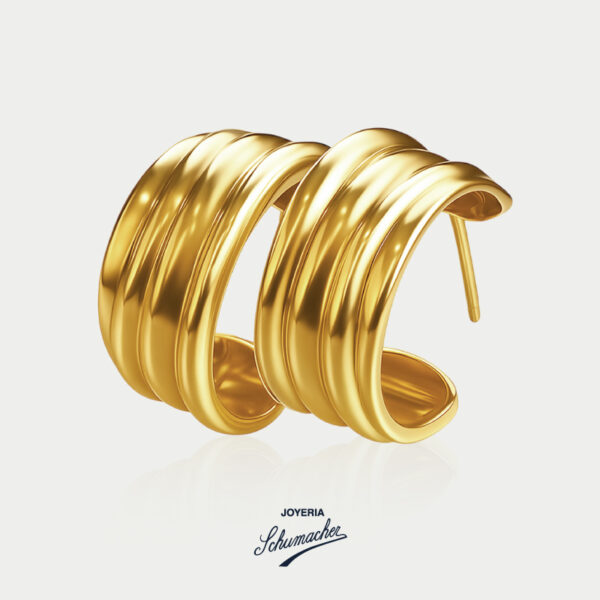 Aretes en oro amarillo, diseño rizado | Joyería Schumacher