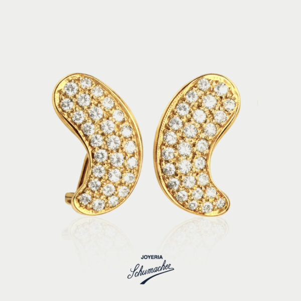 Aretes en oro amarillo con brillantes, diseño Seed | Joyería Schumacher
