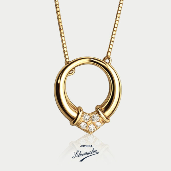 Collar en oro amarillo con brillantes, diseño Media Luna | Joyería Schumacher