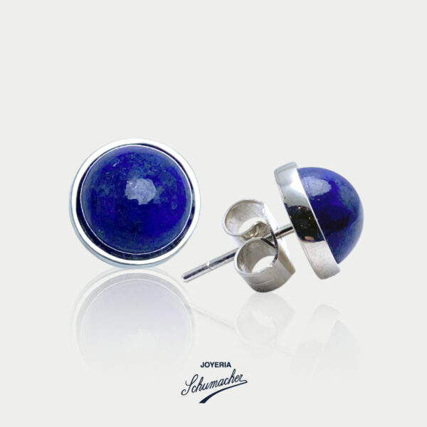 Aretes en plata con lapislázuli, diseño Circular | Joyería Schumacher