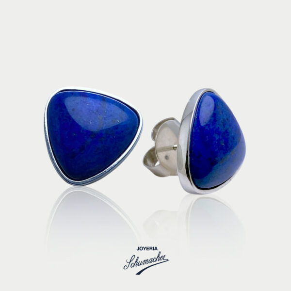 Aretes en plata con lapislázuli, diseño Reuleaux | Joyería Schumacher
