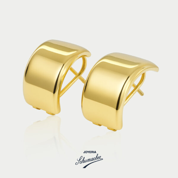 Aretes en oro amarillo, diseño espejo | Joyería Schumacher