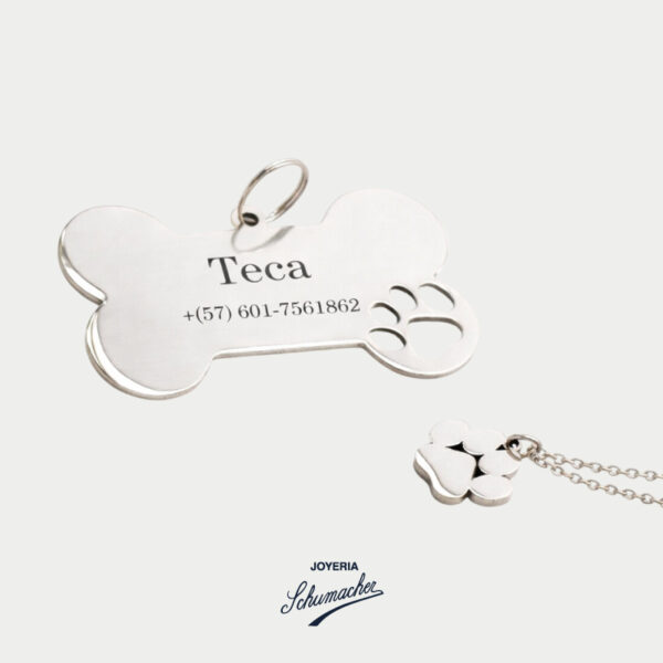 Placa y dije en plata para ti y tu mascota | Joyería Schumacher